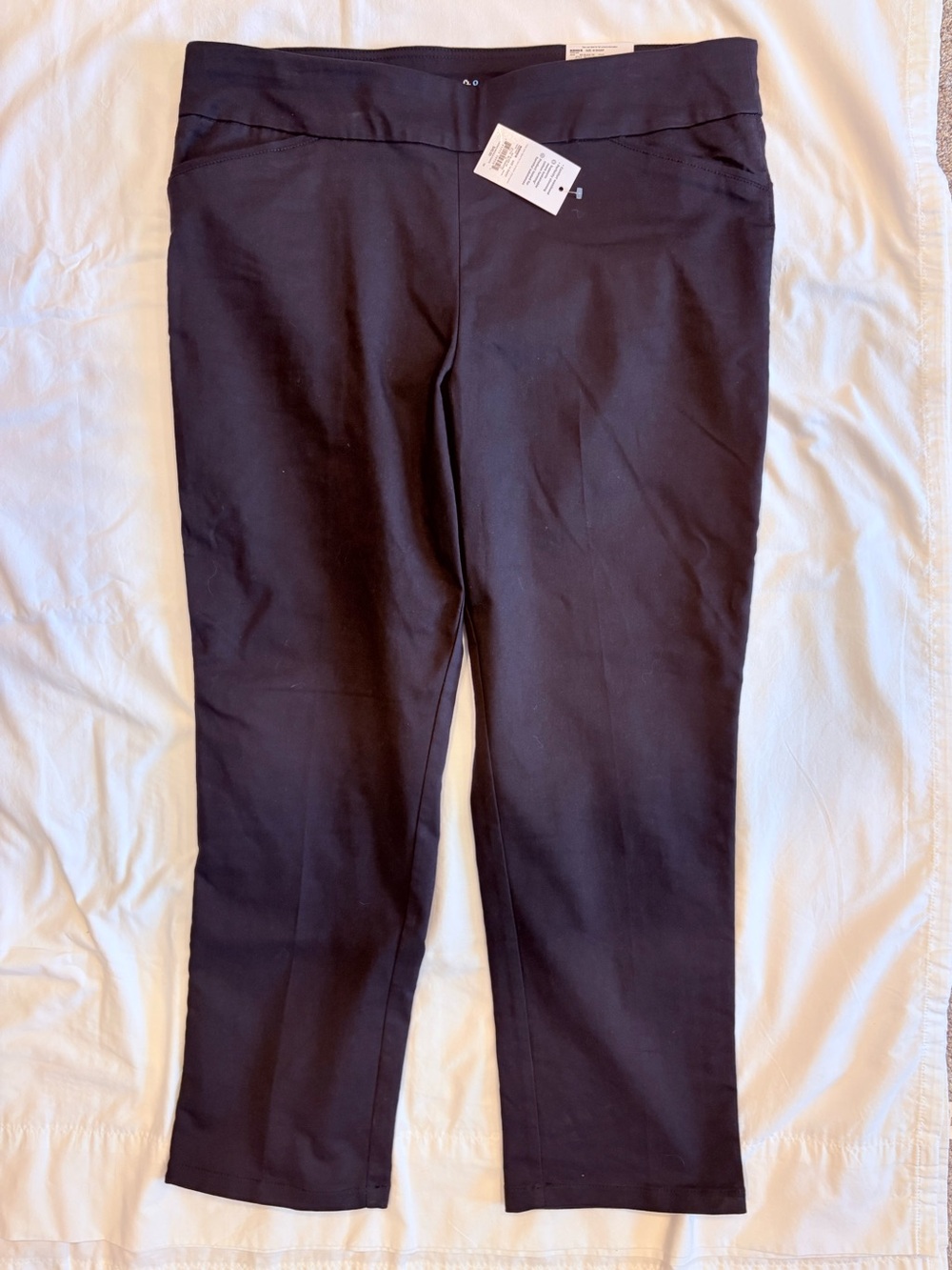 Croft & Barrow Women's Black Pull-On Effortless Stretch Pants Size 18W Short NWT